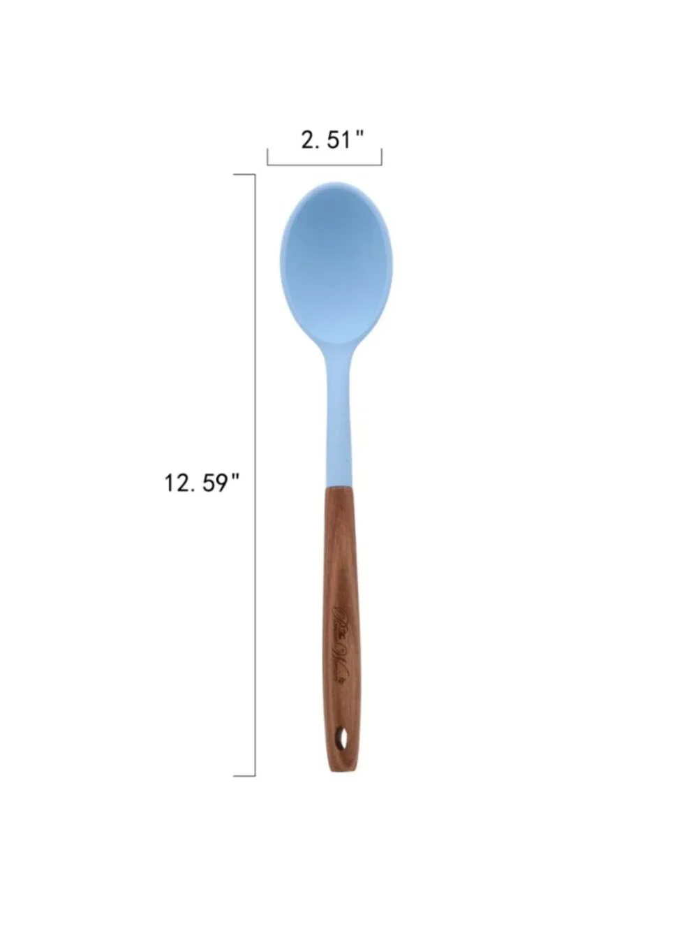 The Woman Pioneer Blue 10-Piece Silicone-Tipped Wood Handles Cooking Utensil